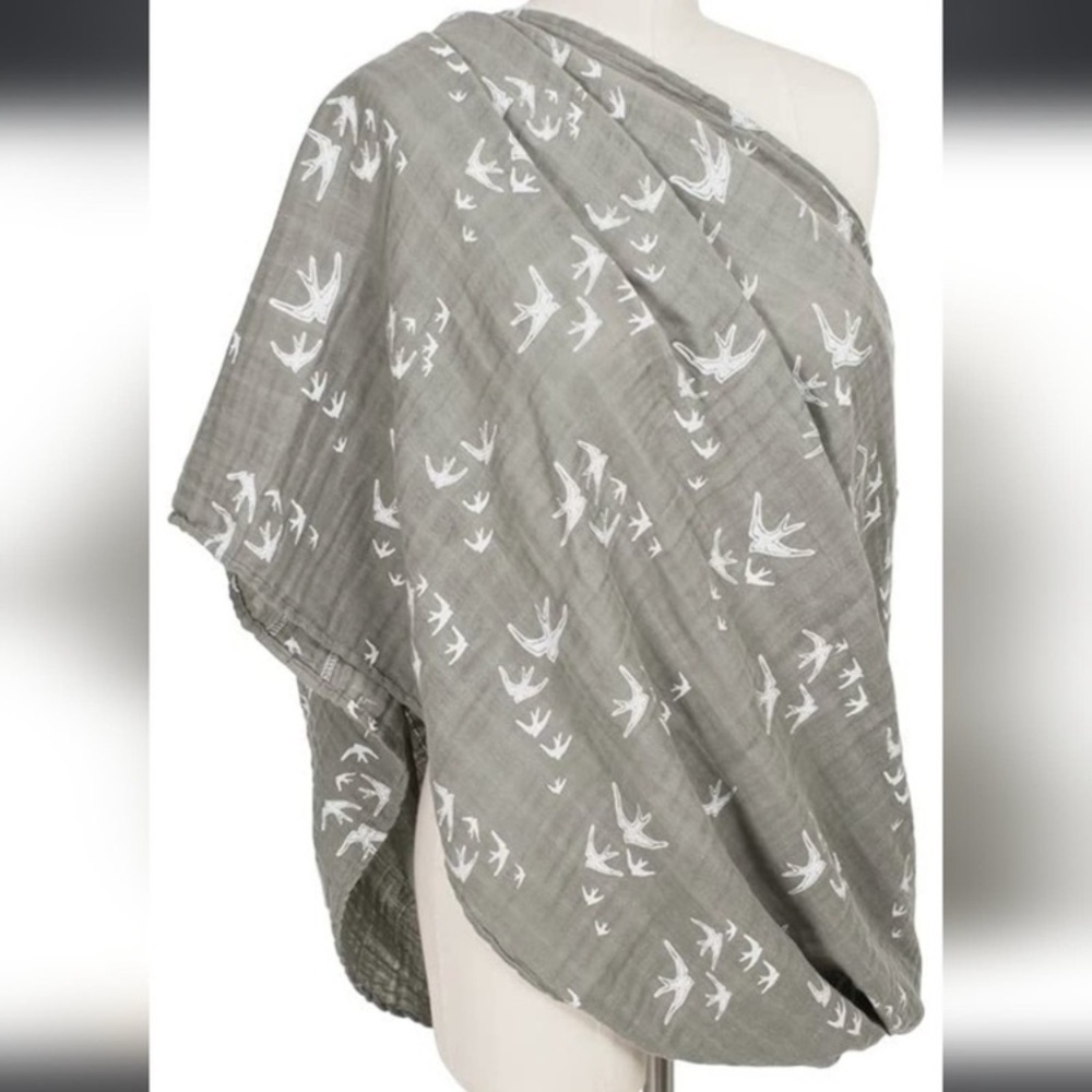 Bebe Au Lait Muslin Nursing Scarf 2 In 1 Bird Print Cover